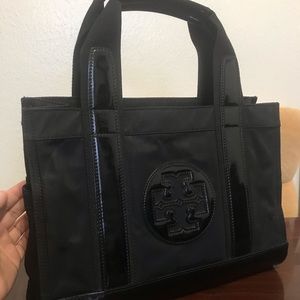 TORY BURCH Nylon Mini Tory Tote in Black